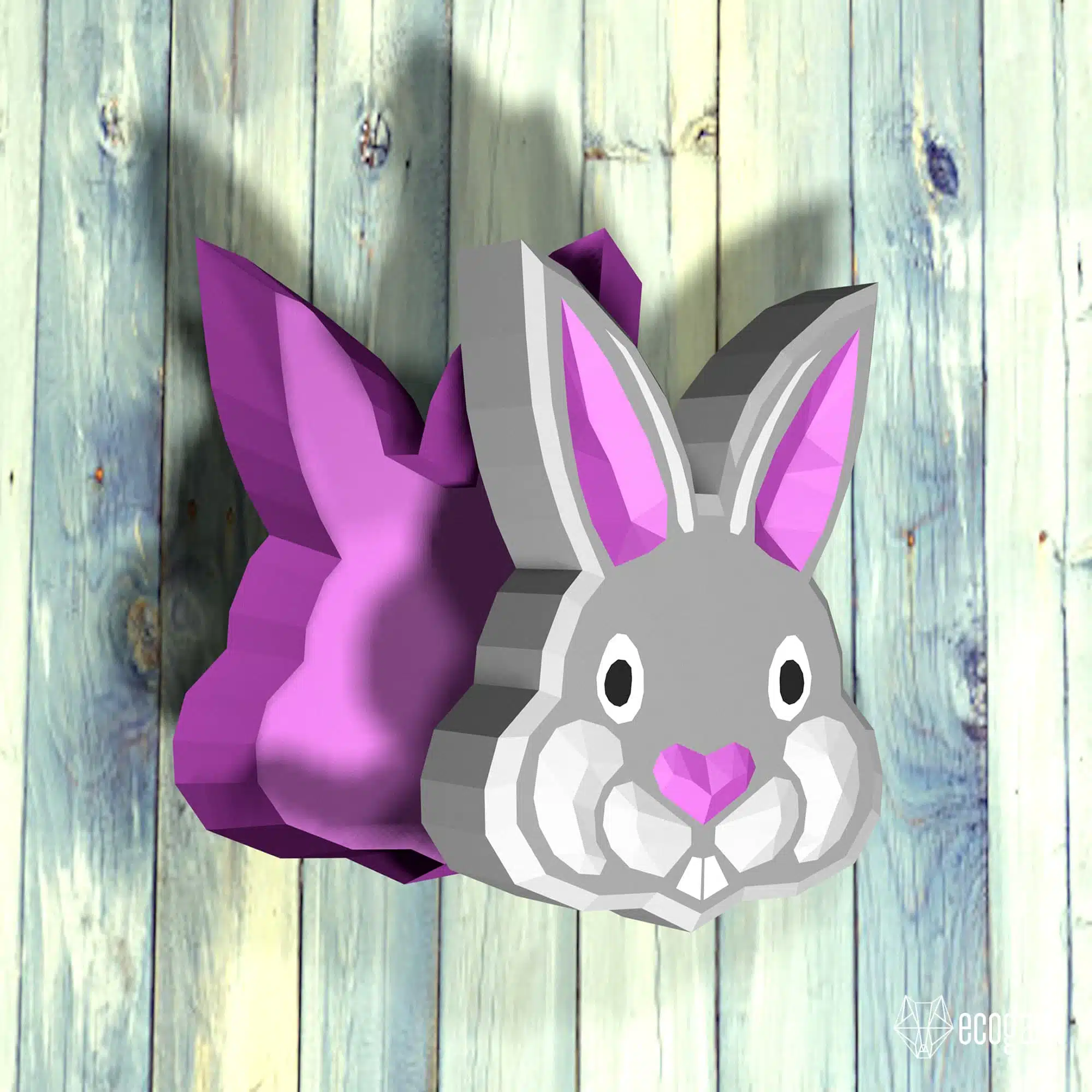 Papercraft boîte en papier en forme de lapin pour Pâques, vue 4
