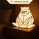 Veilleuse chat en papercraft 3D