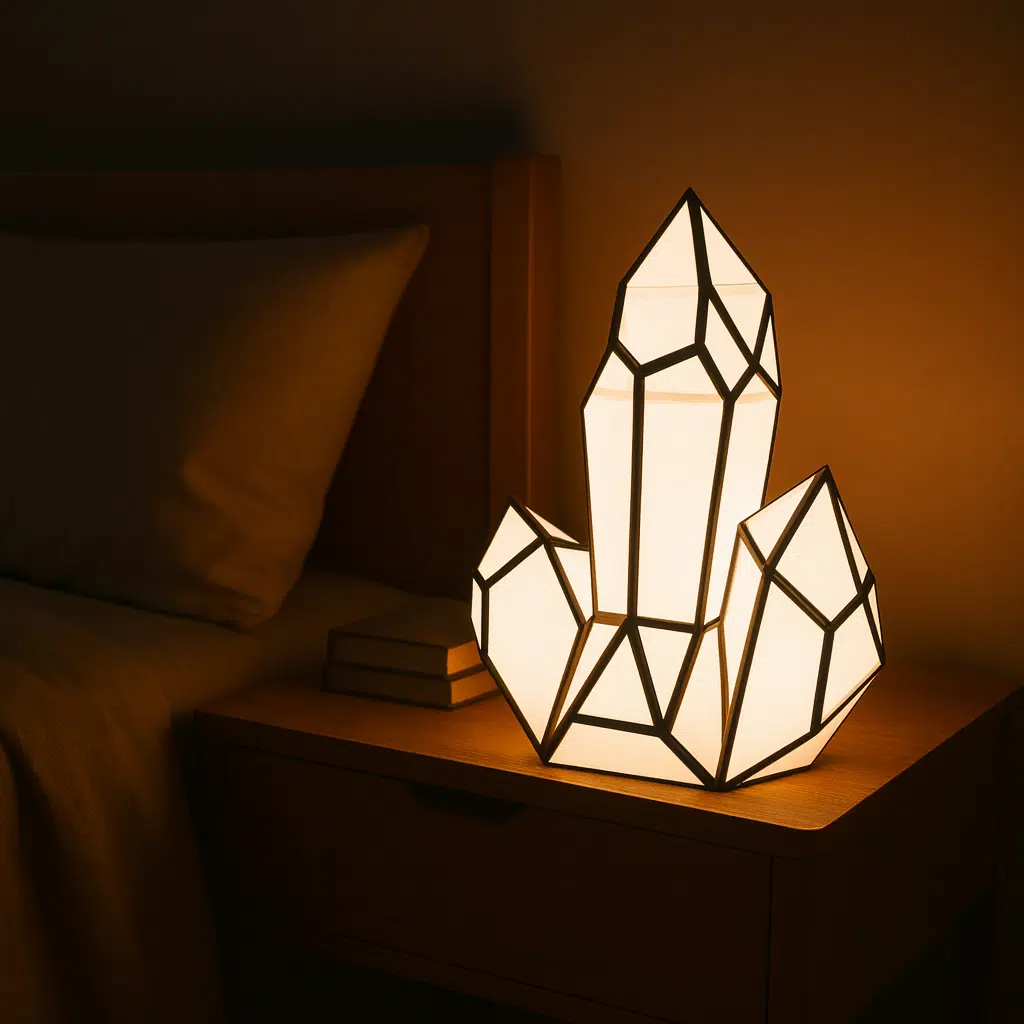 Papercraft geometric crystal in 3D origami