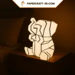 Veilleuse éléphant en papercraft 3D