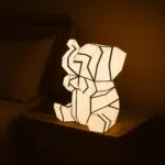 Luz nocturna de gatito adorable en papercraft 3D