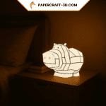 Veilleuse hippo en papercraft 3D