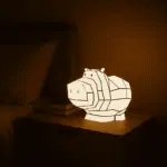 Luce notturna ippopotamo in papercraft 3D