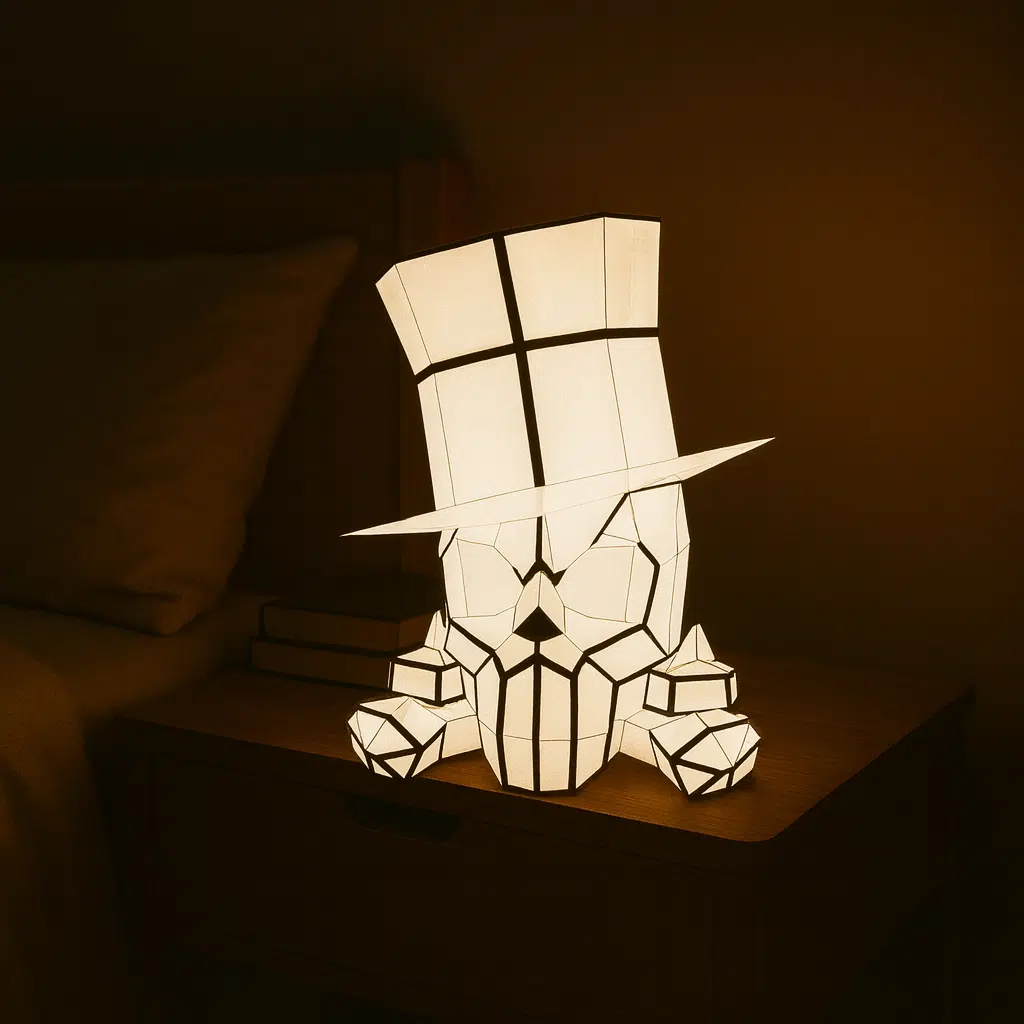 3D Papercraft Totenkopf‑Nachtlicht