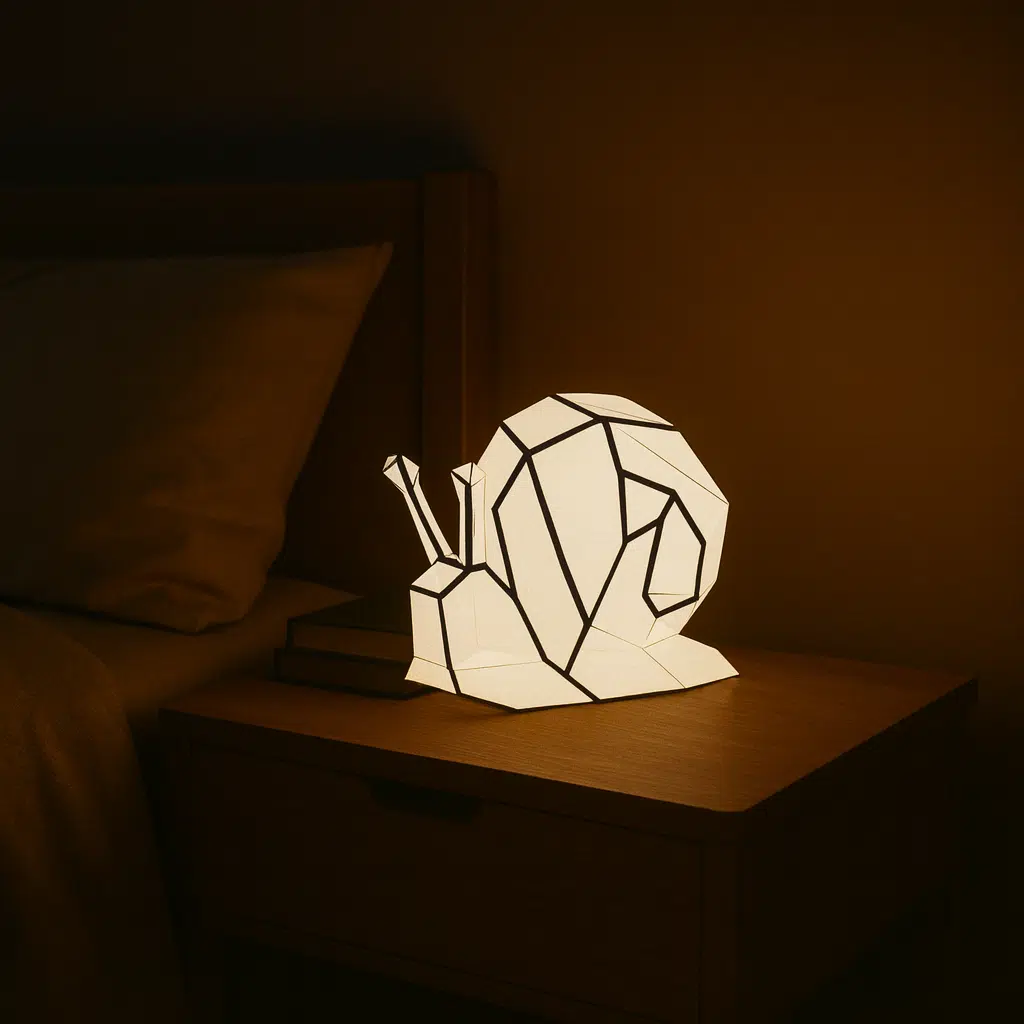 Luce notturna a forma di lumaca in papercraft 3D