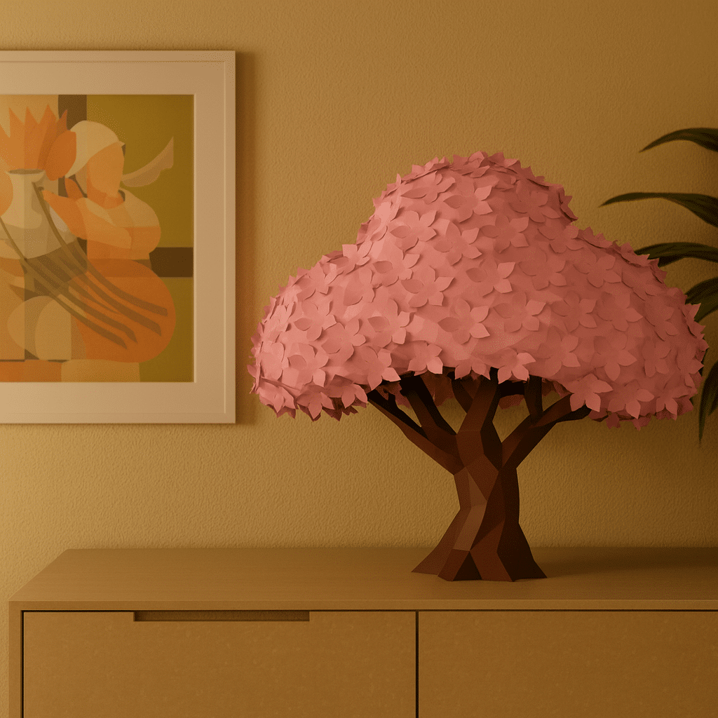 Arbre Sakura en papercraft 3D