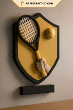 Papercraft tennis racket and ball