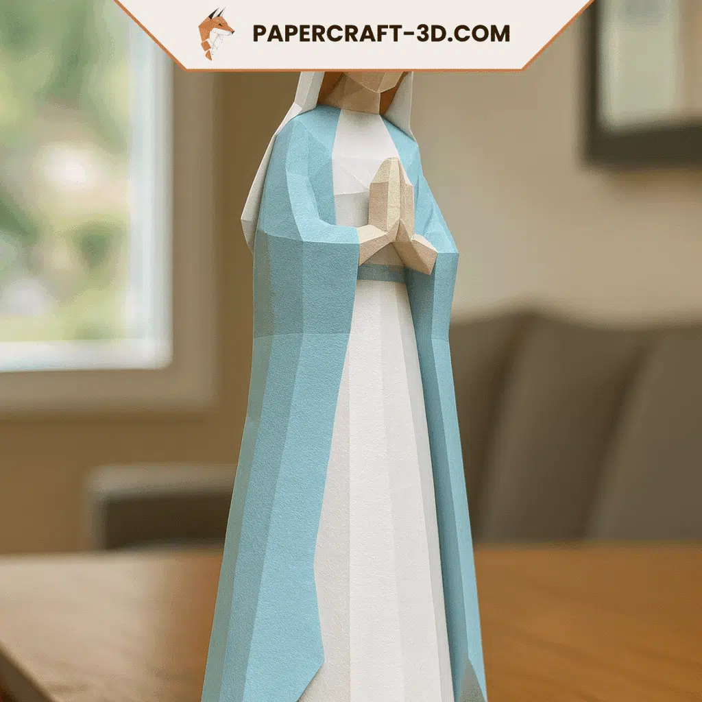 La Vierge Marie – Statue papercraft 3D, douceur et sérénité