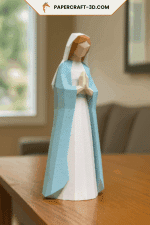 Papercraft of Virgin Mary in origami 3D