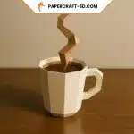 Papercraft coffee cup in 3D origami