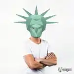 Papercraft maschera della Statua della Libertà in origami