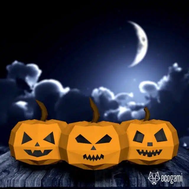 Origami halloweenpompoenen 3D, weergave 5