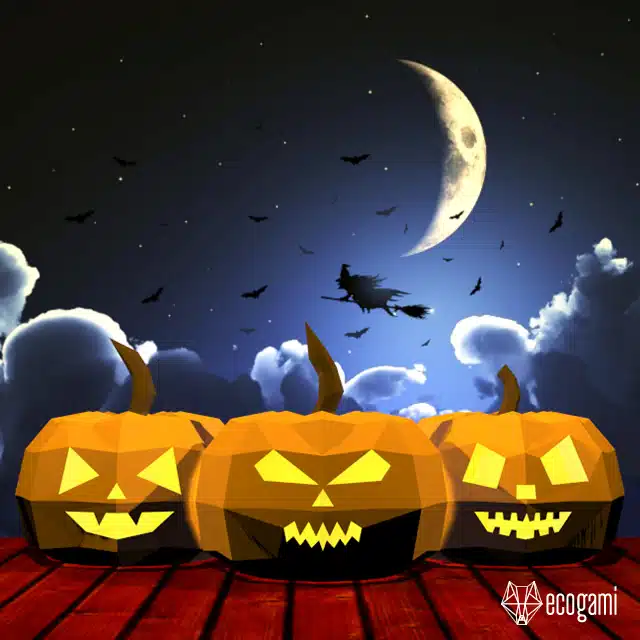 Papercraft of a sea turtle in 3D origami