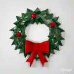 3D Origami kerstkrans - papercraft model, weergave 3