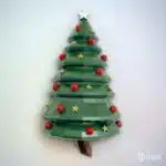 Papercraft árvore de Natal decorada em origami