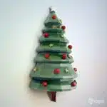 Papercraft árvore de Natal decorada em origami