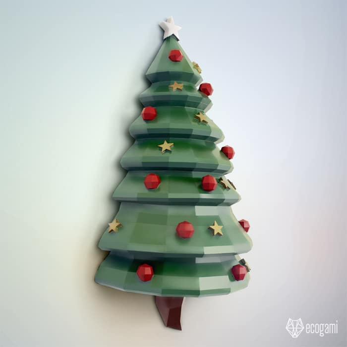 Papercraft arbre de Noël en origami