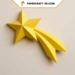 Papercraft of shooting star in origami 3D