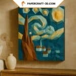 Papercraft de La notte stellata in origami 3D