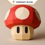 Papercraft de champignon rouge en origami 3D