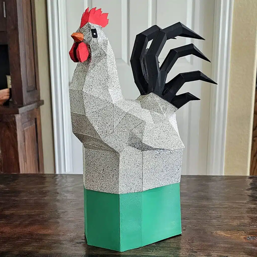 Papercraft boîte pour oeufs de Pâques en forme de poule, vue 3