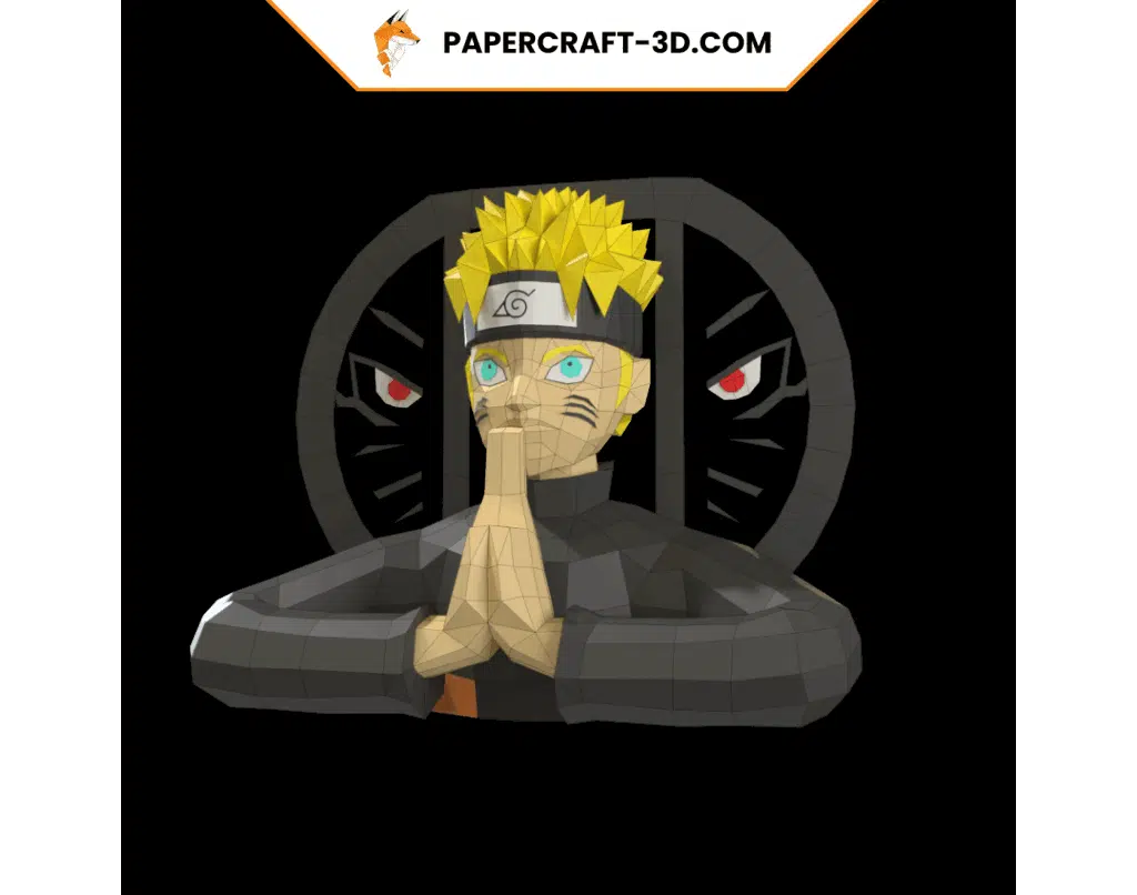 Naruto - Legendarische ninja in papercraft 3D, weergave 3