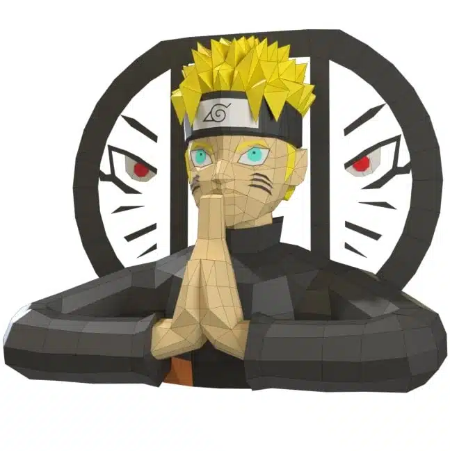 Papercraft of Naruto Uzumaki in origami 3D