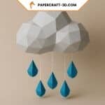 Papercraft cloud in 3D origami