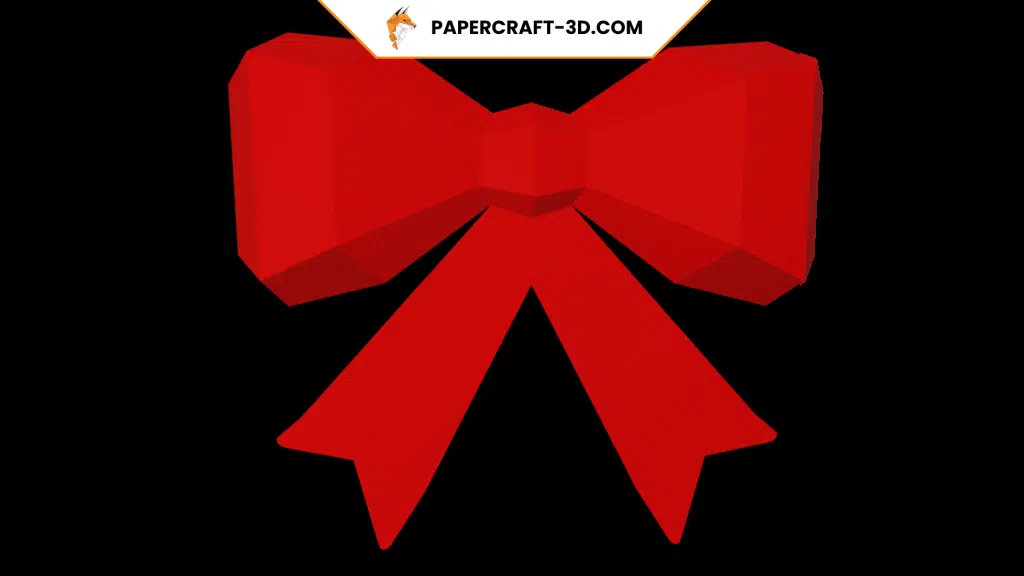 Laço vermelho mural em papercraft 3D