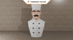 Papercraft of chef in origami