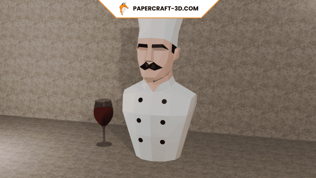 Papercraft of chef in origami