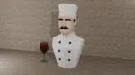 Porte-bouteille Chef - Buste de cuisinier en papercraft 3D