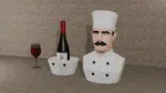Porte-bouteille Chef - Buste de cuisinier en papercraft 3D