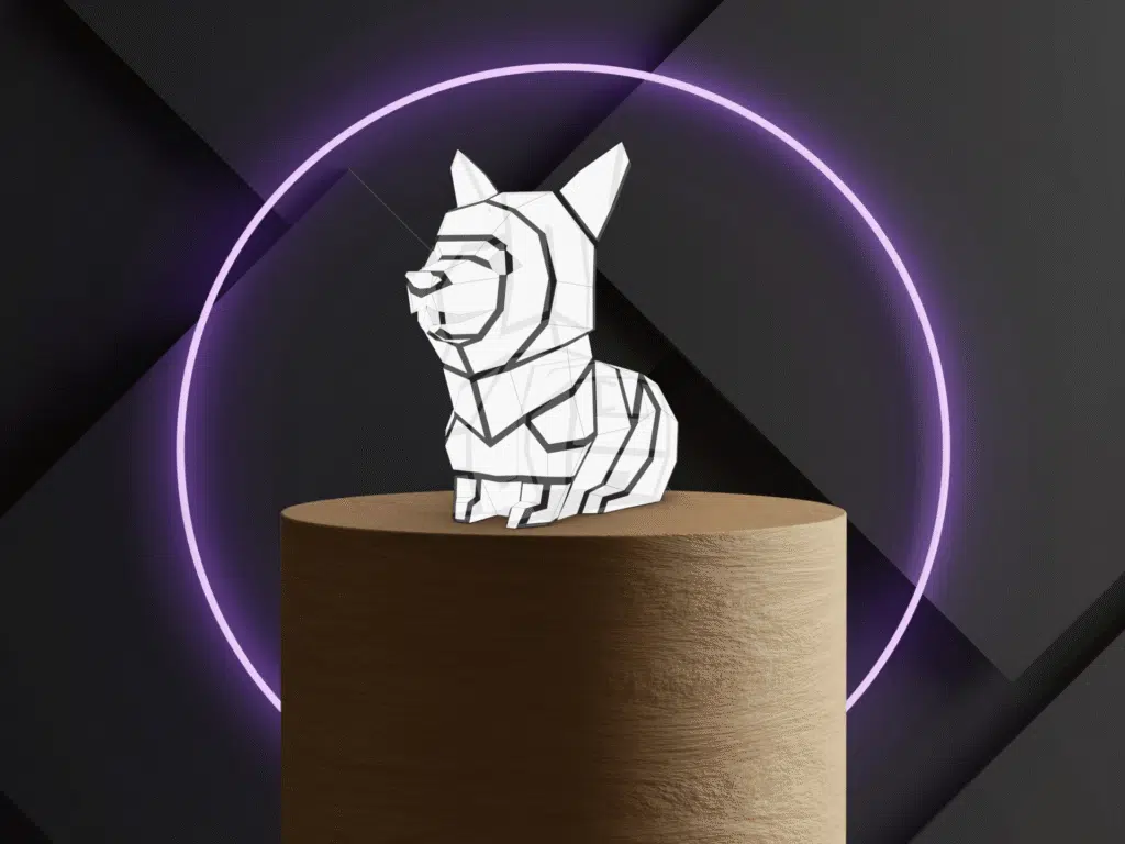 Nachtlampje Corgi in 3D-papercraft, weergave 5
