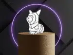 Nachtlampje Corgi in 3D-papercraft, weergave 5