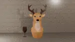 Fleshouder hert in papercraft 3D, weergave 3