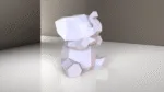 Herradura y trébol de la suerte en papercraft 3D, vista 10