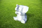 Herradura y trébol de la suerte en papercraft 3D, vista 8