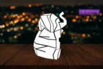 Herradura y trébol de la suerte en papercraft 3D, vista 5