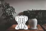 3D Papercraft Elephant Night Light