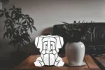 Herradura y trébol de la suerte en papercraft 3D, vista 4