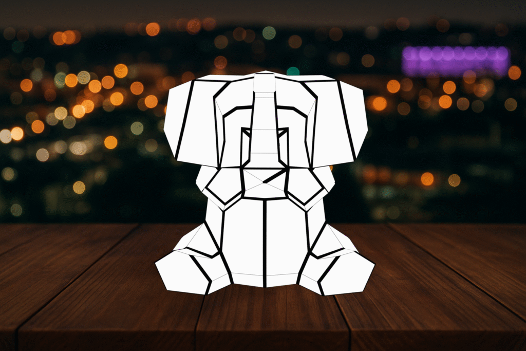 3D Papercraft Elephant Night Light