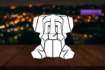 Herradura y trébol de la suerte en papercraft 3D, vista 2
