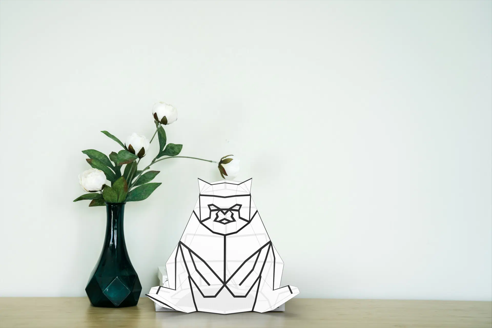 Geometrische papercraft 3D kat nachtlamp, weergave 7