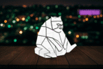 3D Papercraft Cat Night Light