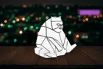 Geometrische papercraft 3D kat nachtlamp, weergave 6