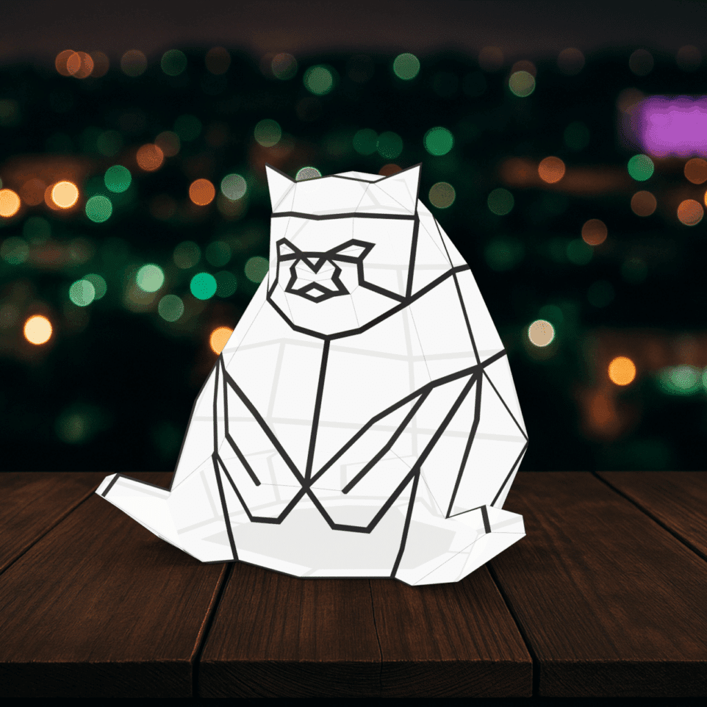 Veilleuse chat en papercraft 3D