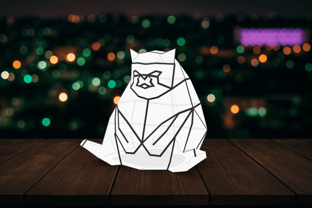 3D Papercraft Cat Night Light
