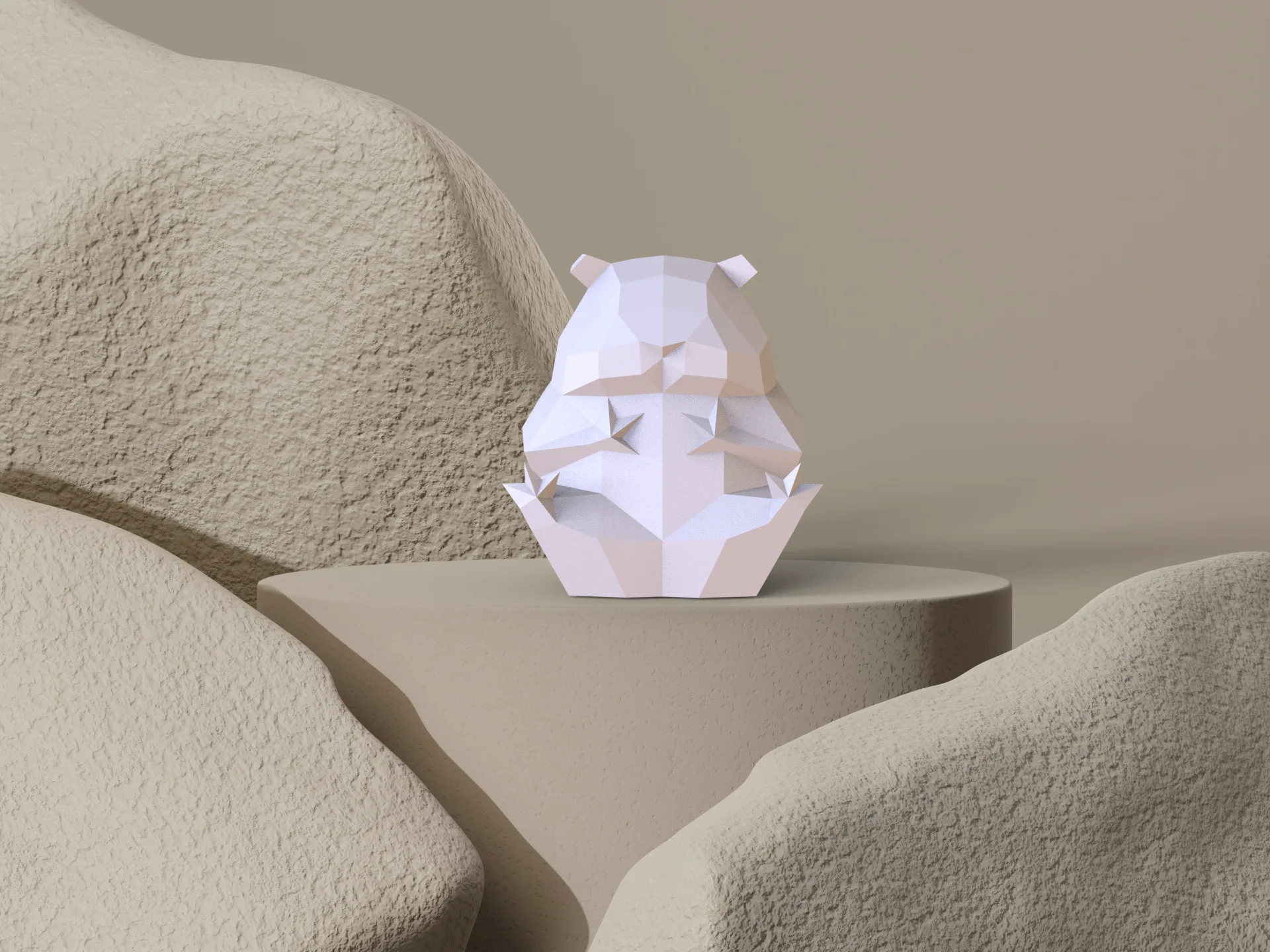 Veilleuse hamster en papercraft 3D, vue 8