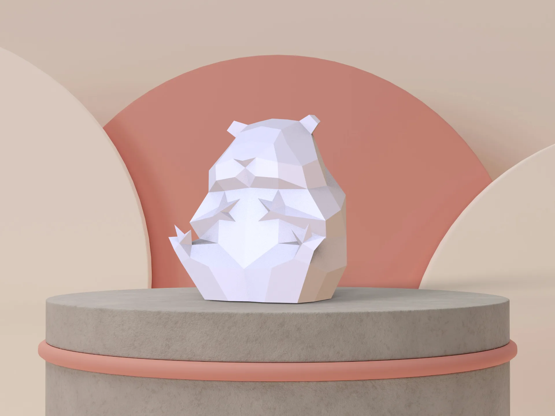 Veilleuse hamster en papercraft 3D, vue 7